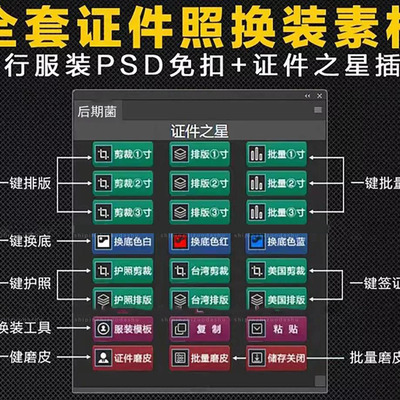 ps扩展插件证件之星/证件照修图插件