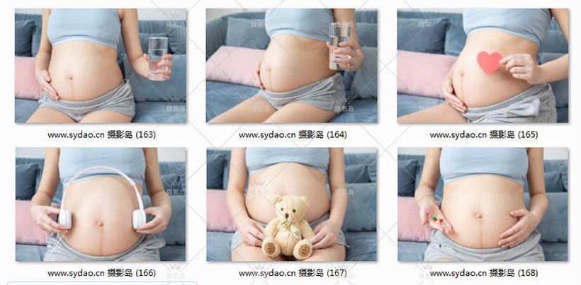 孕妇照样片、准妈大肚子肚贴、亲子二胎摄影外景室内景照片图片素材