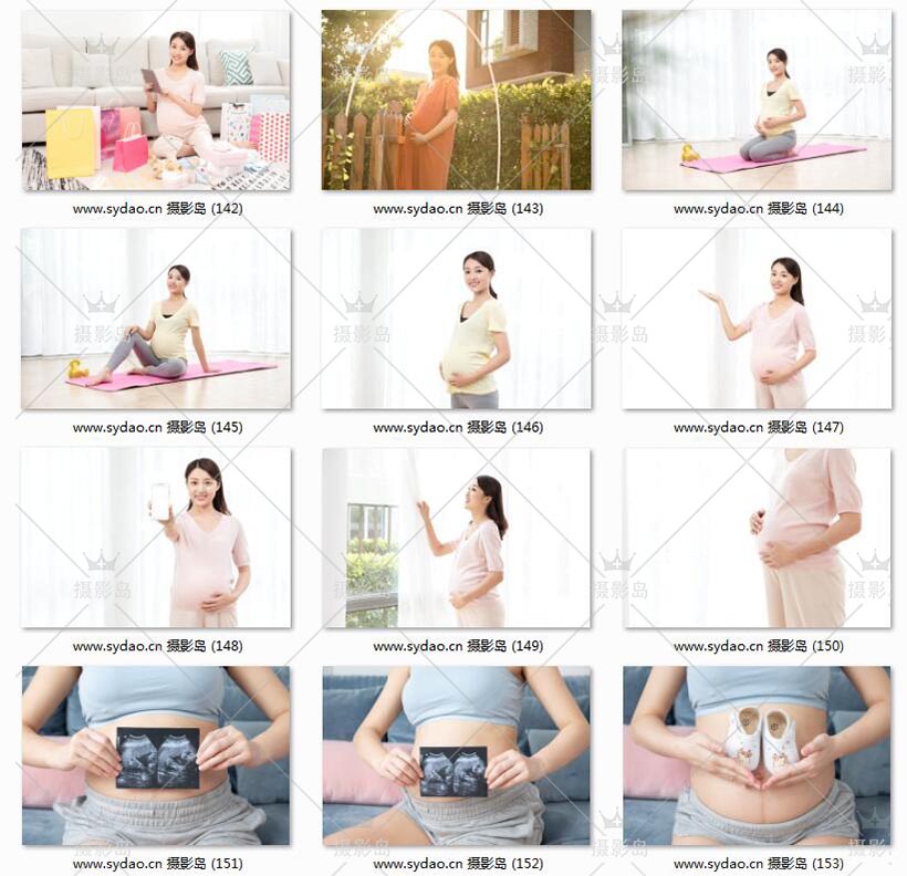 孕妇照样片、准妈大肚子肚贴、亲子二胎摄影外景室内景照片图片素材