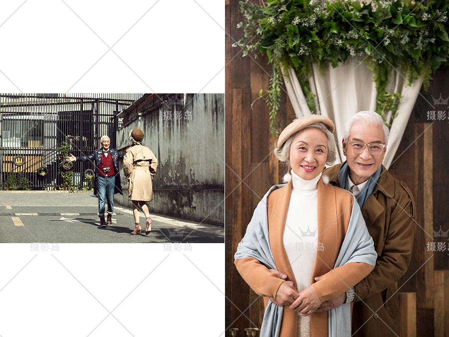 中老年人金婚银婚纪念照样片，影楼摄影结婚纪念册放大JPG样照