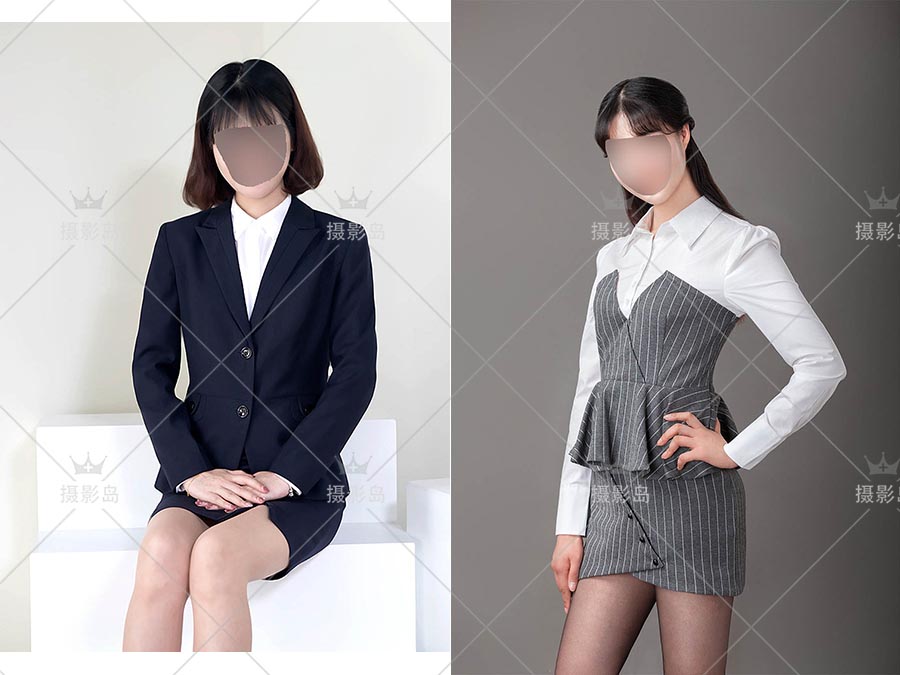 公司白领男女士半身职业形像服装素材，形象照西装换脸服装衣服