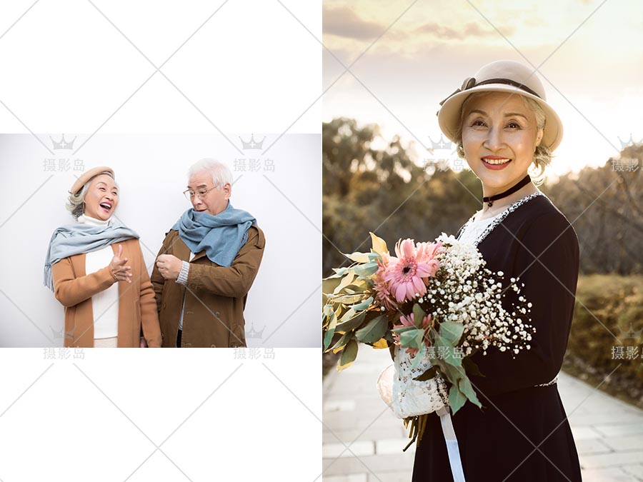 中老年人金婚银婚纪念照样片，影楼摄影结婚纪念册放大JPG样照