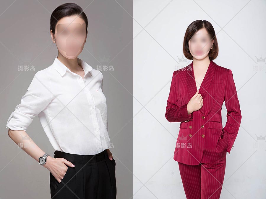 公司白领男女士半身职业形像服装素材，形象照西装换脸服装衣服