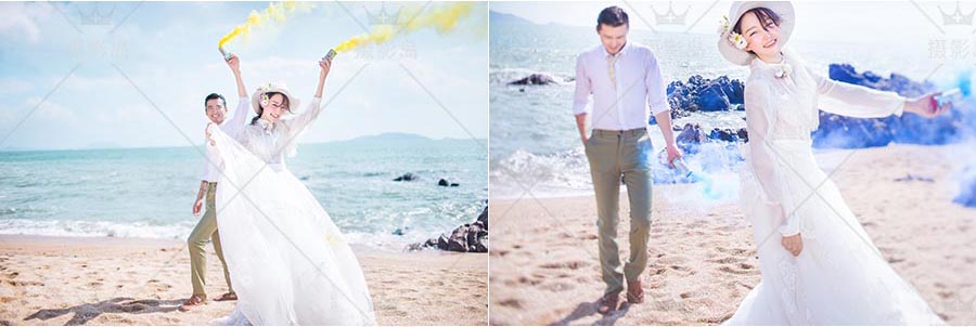 外景海边沙滩婚纱照样片