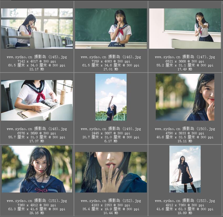 高中大学生活纪念校园摄影样片，青春美少女写真JPG照片