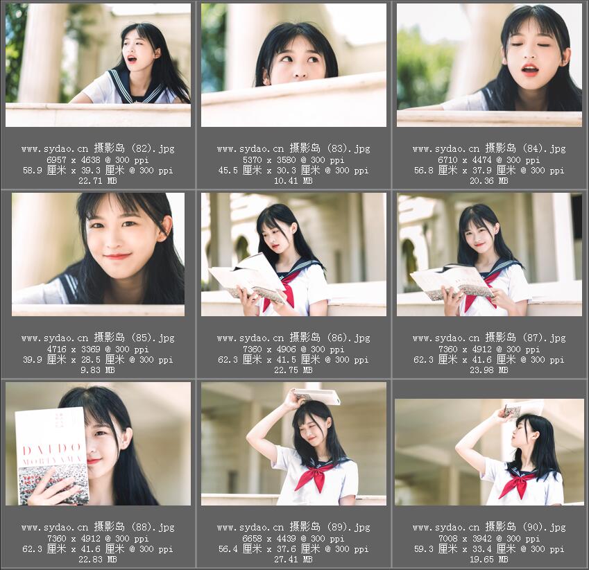 高中大学生活纪念校园摄影样片，青春美少女写真JPG照片