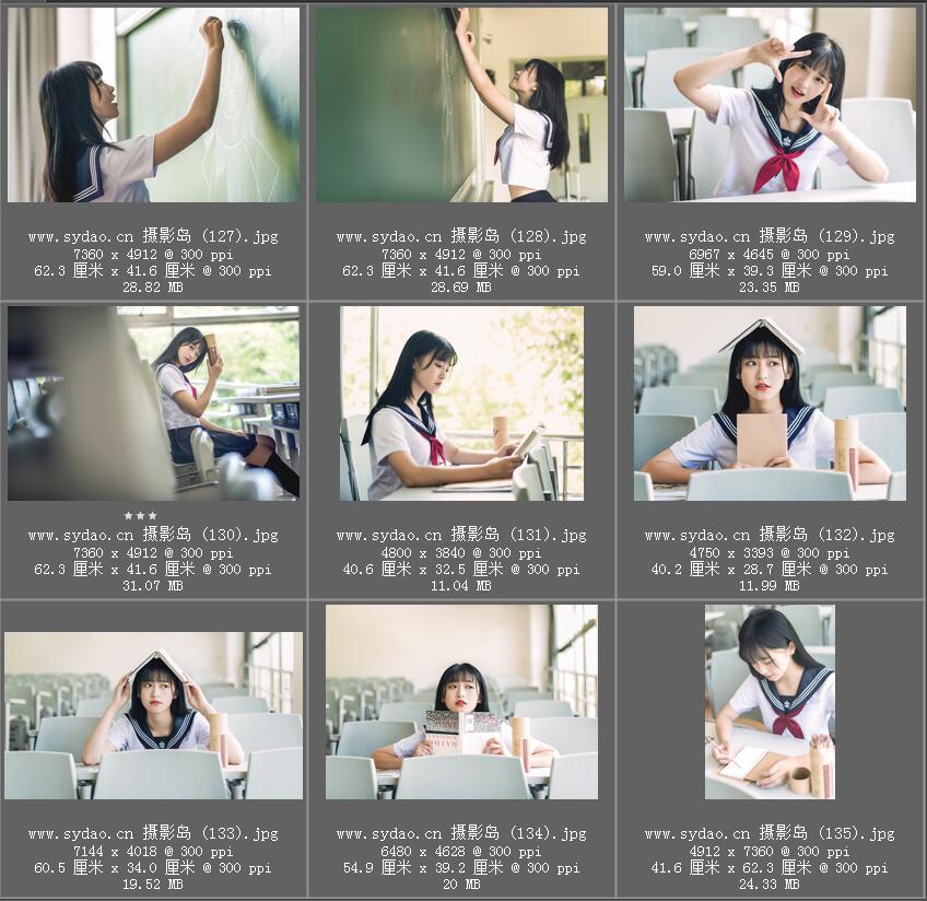 高中大学生活纪念校园摄影样片，青春美少女写真JPG照片