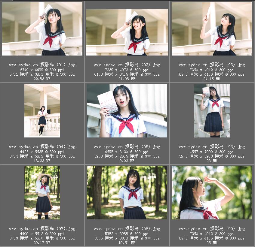 高中大学生活纪念校园摄影样片，青春美少女写真JPG照片