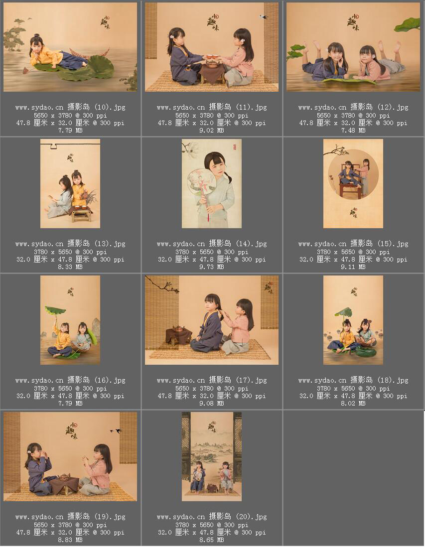 女童宝宝工笔画样片素材