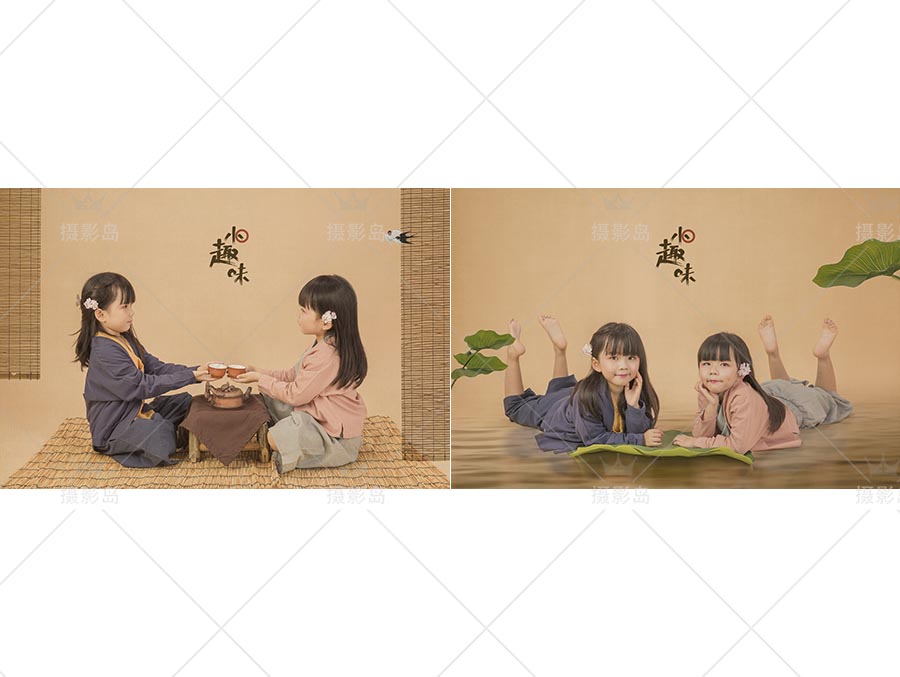女童宝宝工笔画样片素材