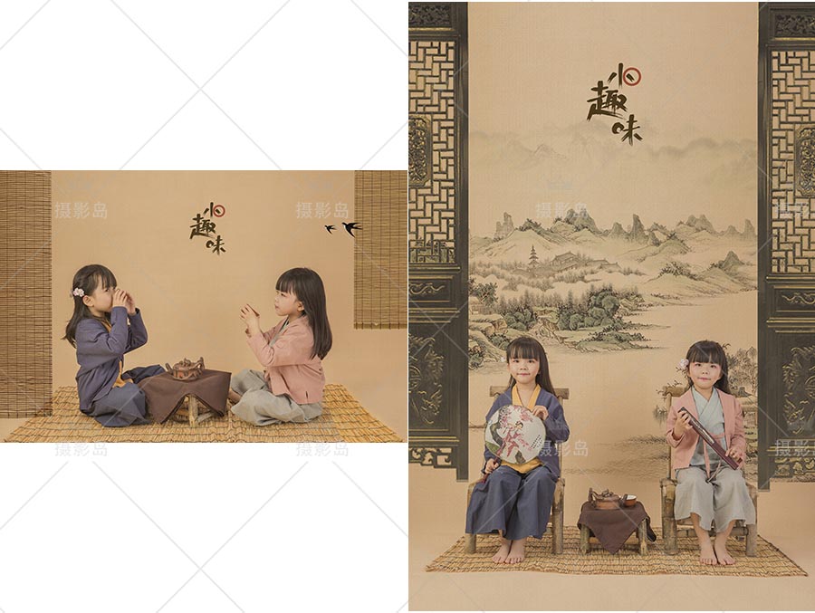 女童宝宝工笔画样片素材