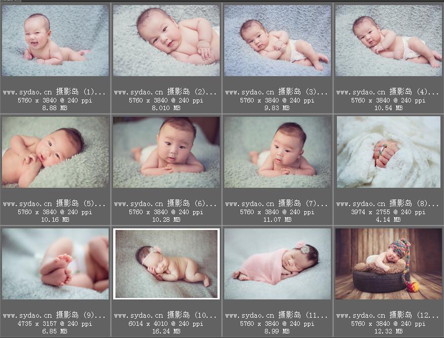 儿童宝宝新生儿写真样片样照，可爱萌宝满月百天周岁照片摄影集