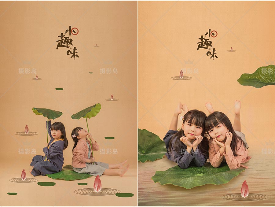 女童宝宝工笔画样片素材
