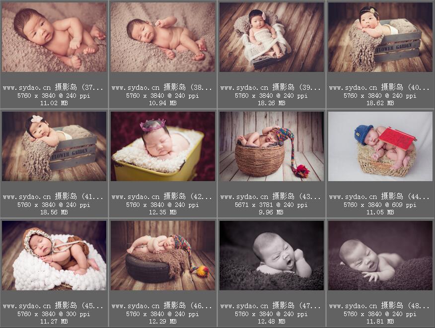 儿童宝宝新生儿写真样片样照，可爱萌宝满月百天周岁照片摄影集