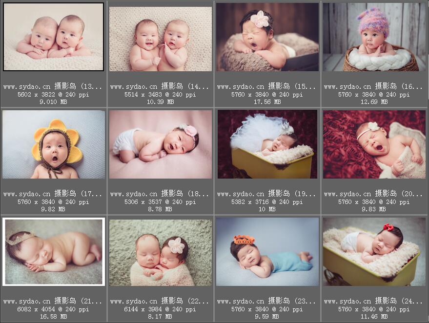儿童宝宝新生儿写真样片样照，可爱萌宝满月百天周岁照片摄影集