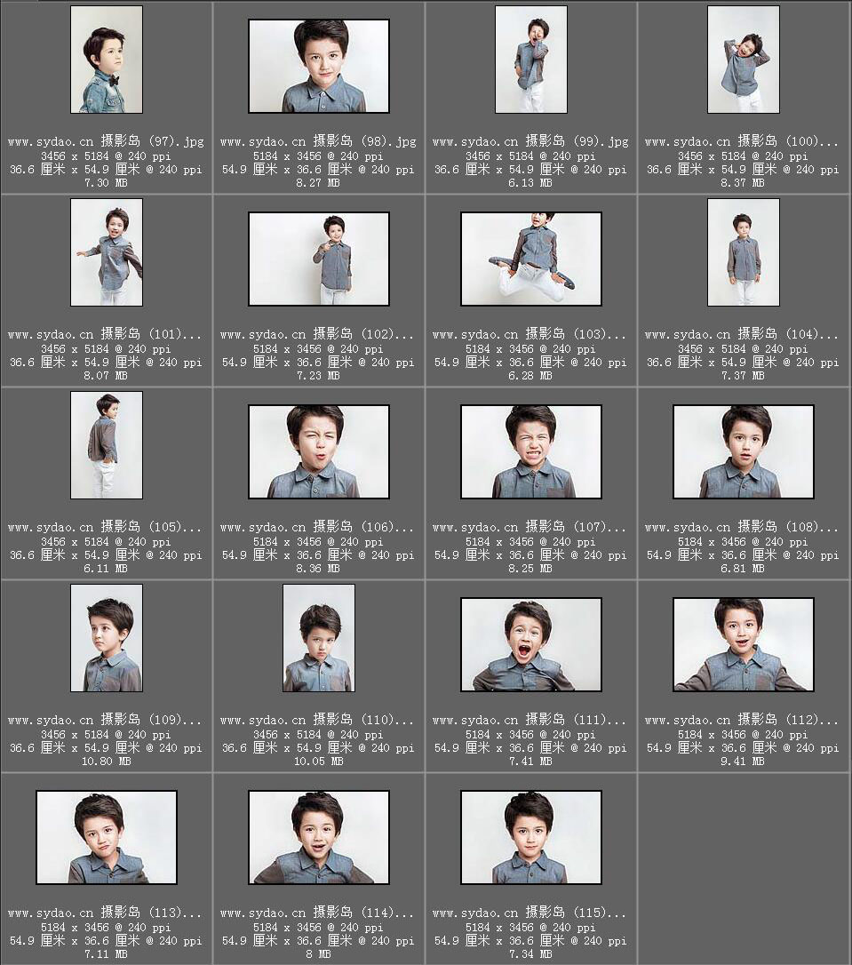 影楼展会儿童女童男童face表情样片样照