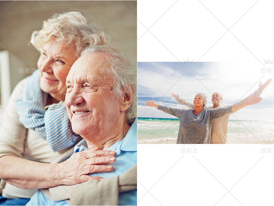 欧美国外中老年人夫妻晚年生活照片样片，金婚银婚伴侣高清大图图片素材