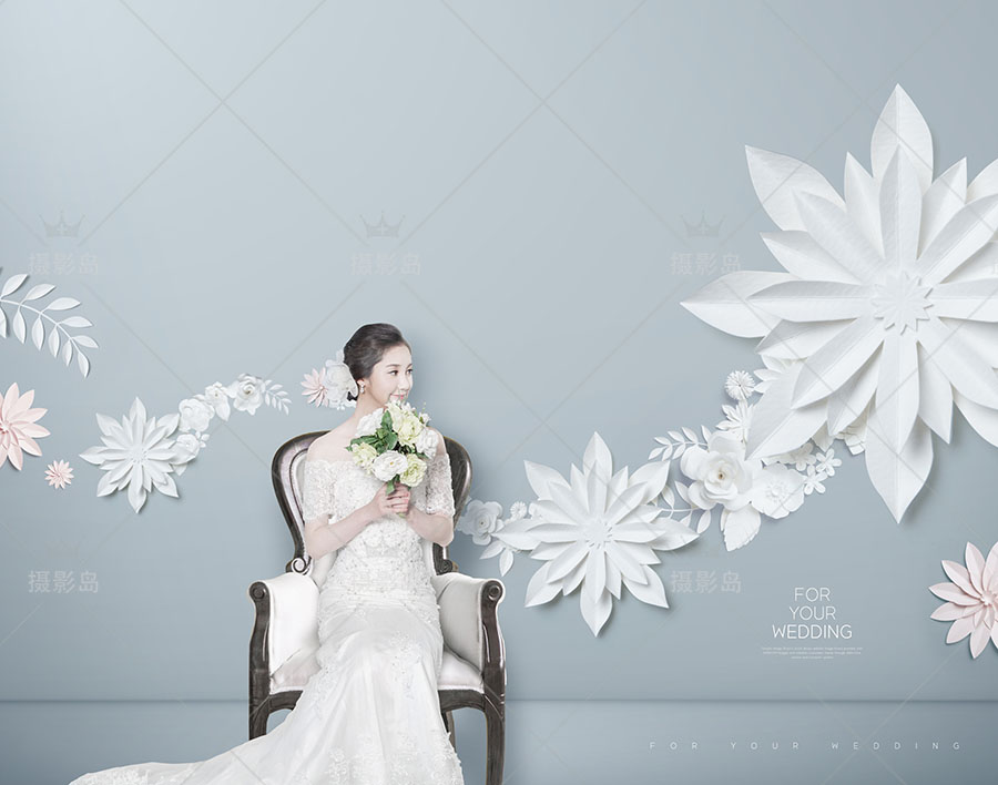 影楼婚纱照摄影写真背景图片PSD模板，婚纱照后期相册设计排版素材