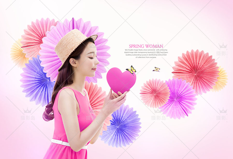 阳光浪漫鲜花、缤纷花朵主题PSD背景模板，摄影写真换景抠图素材