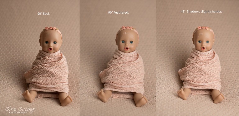 新生儿摄影娃娃模拟布光