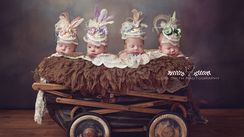 四胞胎新生儿怎么拍照片