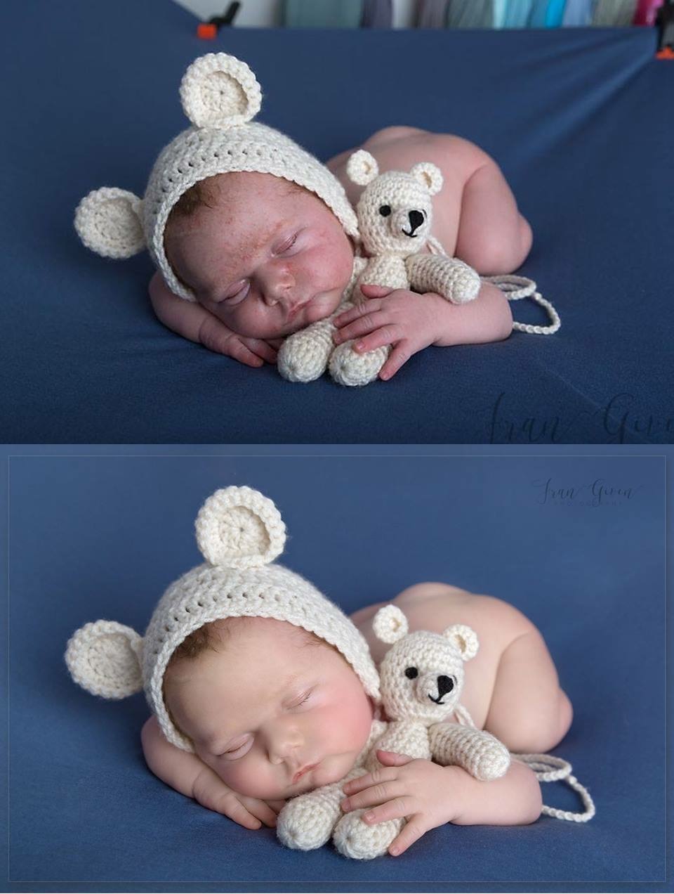 新生儿照片前后期对比图