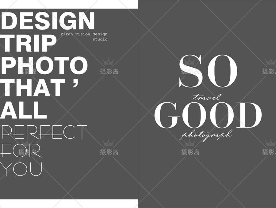 影楼旅拍写真艺术字体模版、英文字海报、杂志封面、宣传页后期修片素材