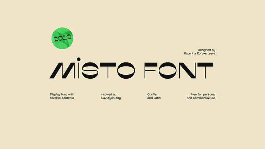 免费字体下载！一款反对比度复古神秘的英文字体-Misto