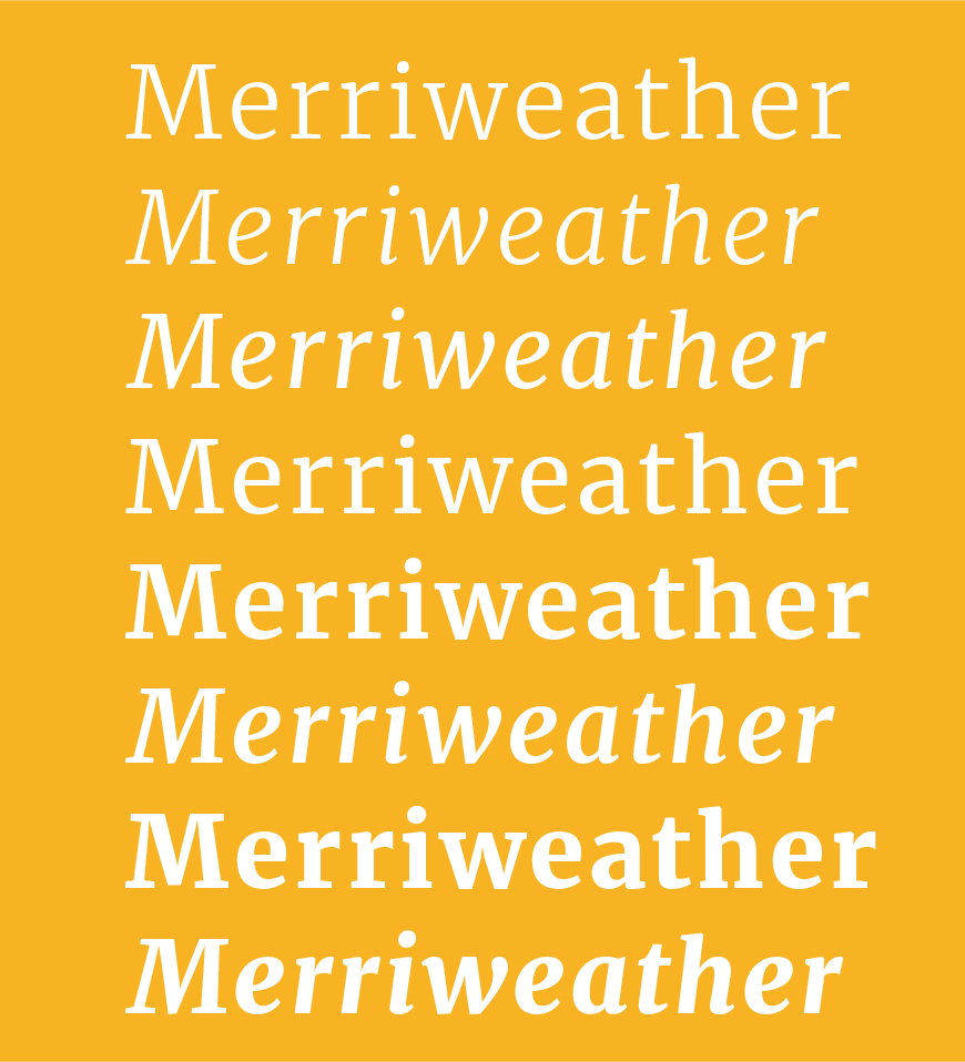 免费字体下载！一款端庄雅致5种字重的英文字体—Merriweather