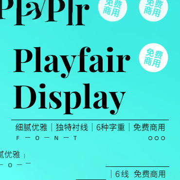 12种样式的优雅英文字体—Playfair Display，免费可商用字体下载！
