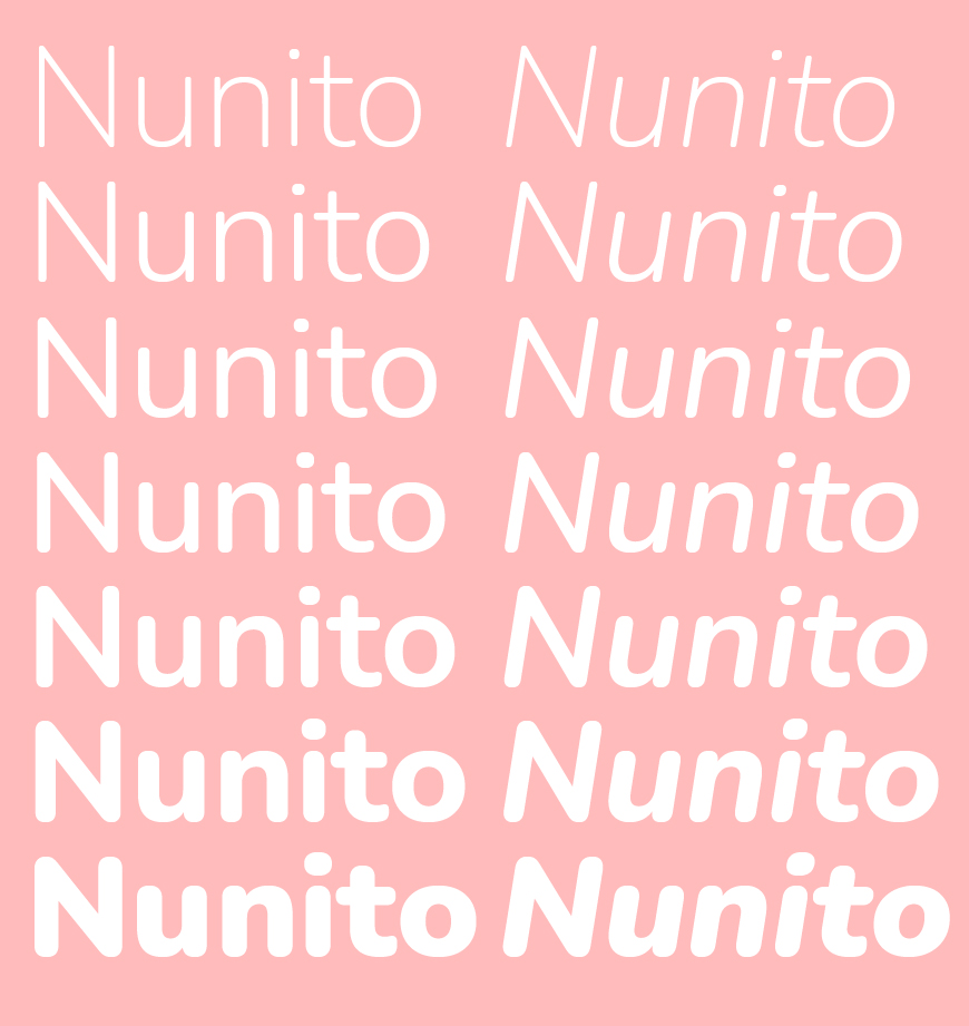 免费字体下载！一款圆润饱满亲和力十足的英文字体—Nunito
