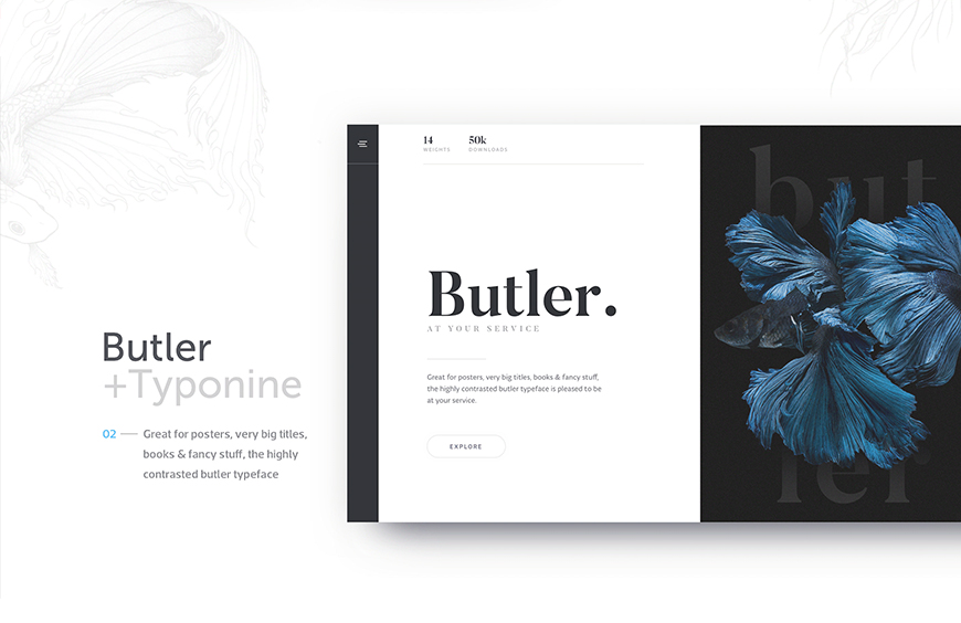 免费字体下载！一款气质优雅的经典衬线英文字体—Butler