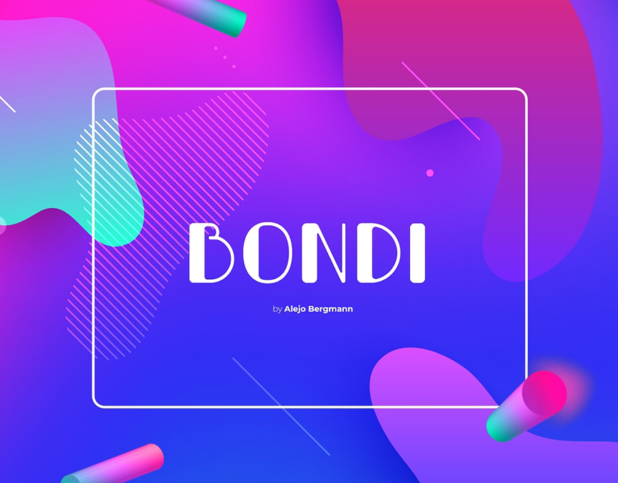 免费字体下载！一款可爱圆润样式独特的大写英文字体—Bondi