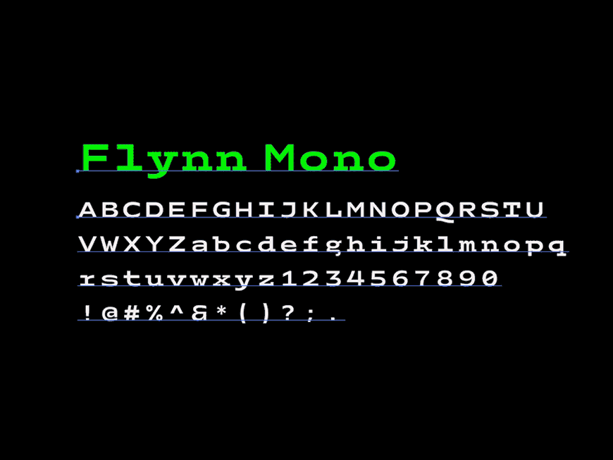 免费字体下载！一款时尚现代等宽可变的英文字体—Flynn Mono