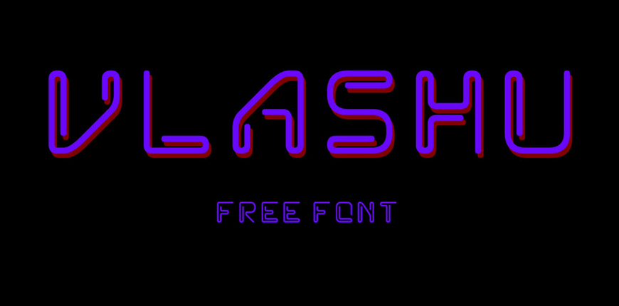 免费字体下载！一款霓虹效果独特时尚的英文字体—VLASHU