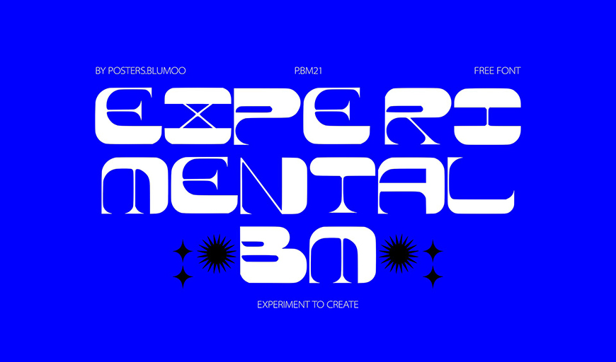 免费字体下载！一款现代时尚的逆反差风格英文字体—Experimental BM