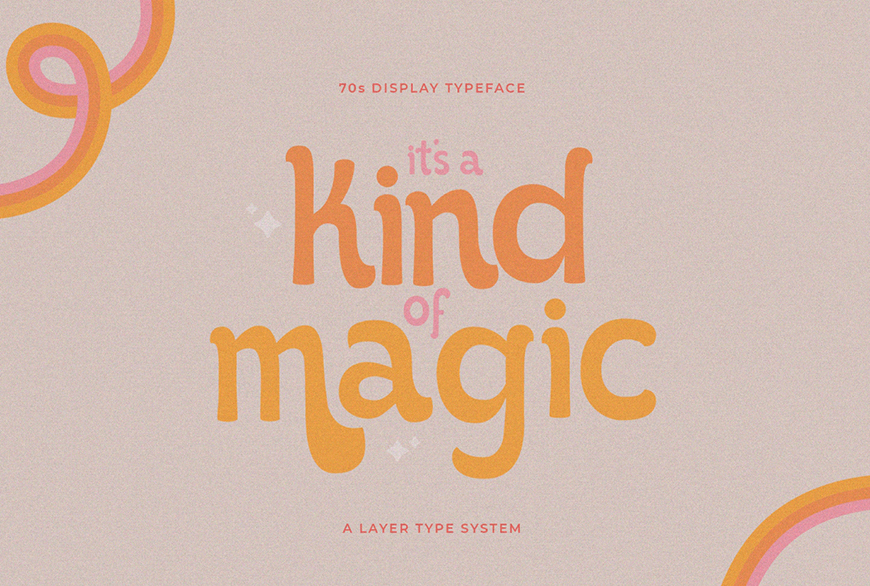 免费字体下载！一款拥有独特曲线复古可爱的英文字体—Kind of Magic