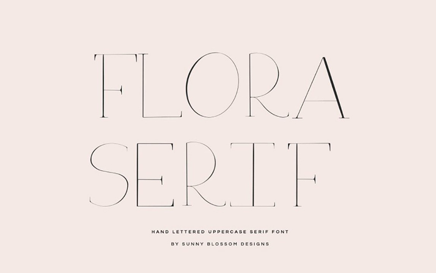 免费字体下载！一款极细且优雅的手写衬线英文字体—Flora serif