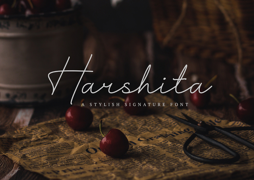 免费字体下载！一款纤细时尚的手写英文字体—Harshita