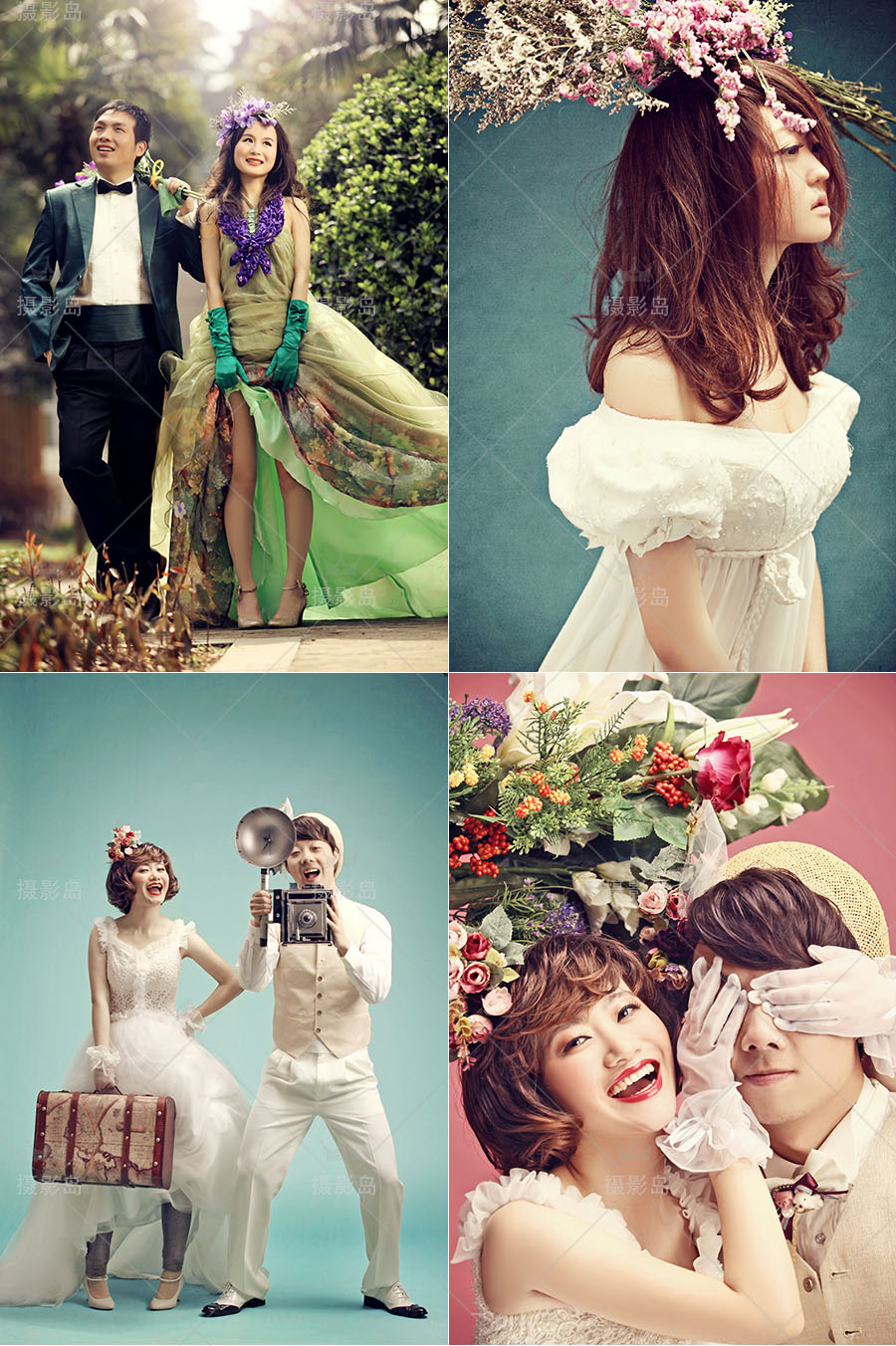 婚纱摄影、个人写真、街拍旅拍外景内景韩版日系后期修图PSD调色模版