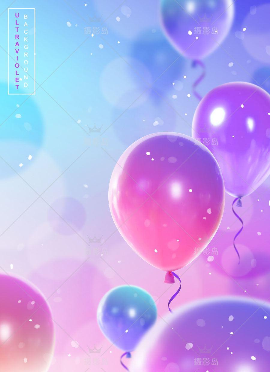 彩色半透明球体、圆球、气球、气泡PSD分层素材，节日、生日、宴会、婚礼背景海报素材