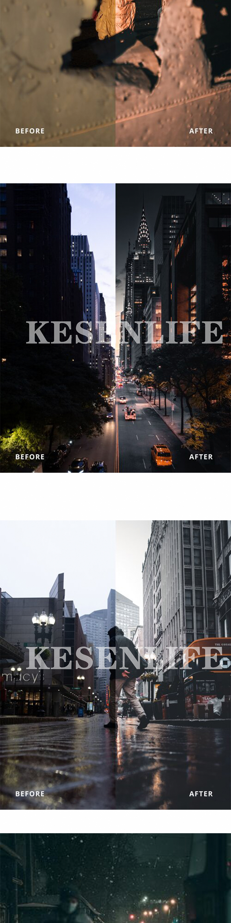 街头摄影师城市夜景预设滤镜，适用于Lightroom/PS/手机版LR/PR/AE/FCPX/Luts/达芬奇等调色软件