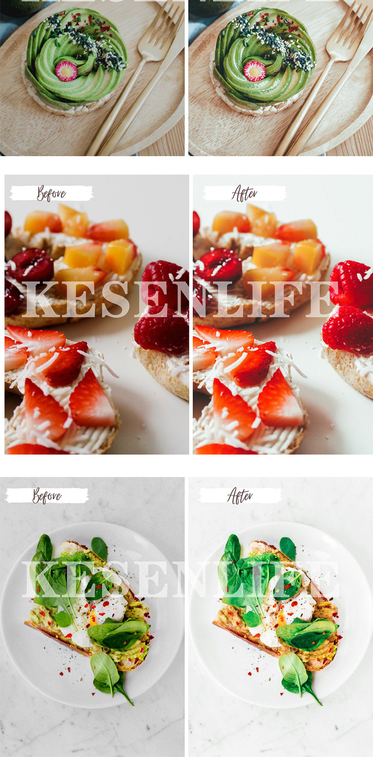 西餐美食水果食物色调预设，适用于Lightroom/PS/手机版LR/PR/AE/FCPX/Luts/达芬奇等调色滤镜