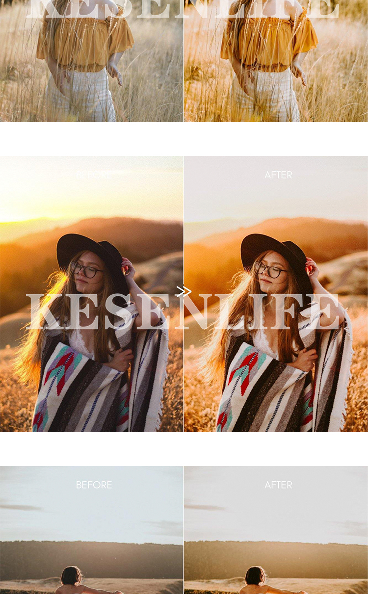秋天秋意浓浓奶油金黄色调人像预设，适用于Lightroom/PS/手机版LR/PR/AE/FCPX/Luts/达芬奇等调色滤镜