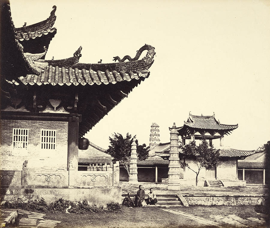 中国清朝影像摄影北京建筑天坛老照片图片参考图集素材，意大利战地摄影师费利斯比托Felice Beato拍摄