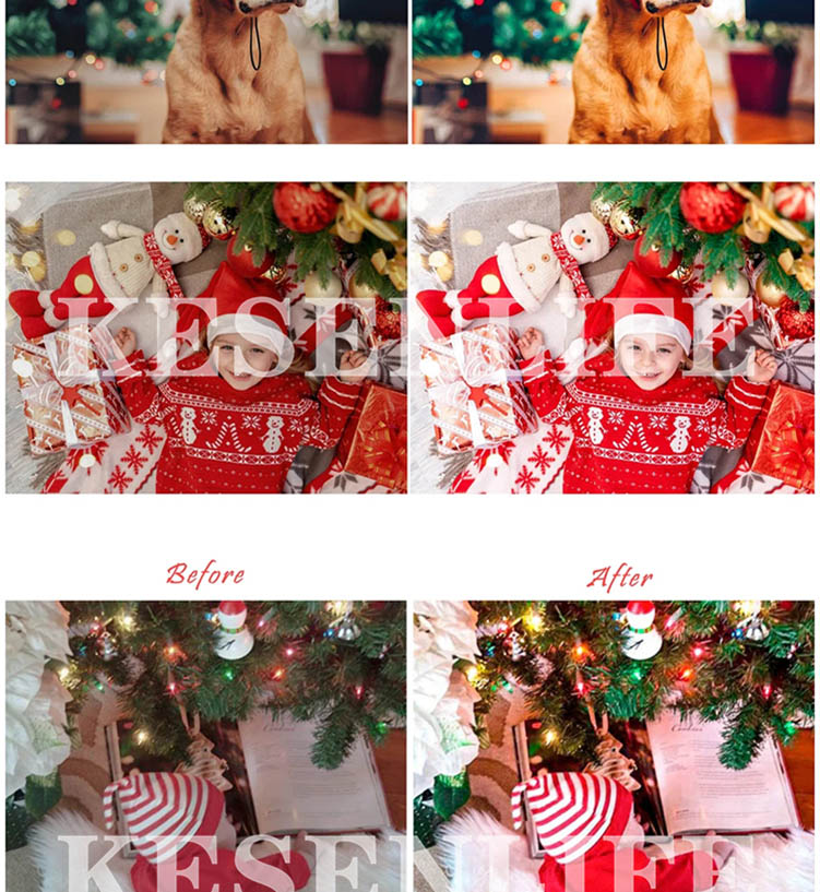圣诞节大红冬季预设，适用于Lightroom/PS/手机版LR/PR/AE/FCPX/Luts/达芬奇等后期调色滤镜