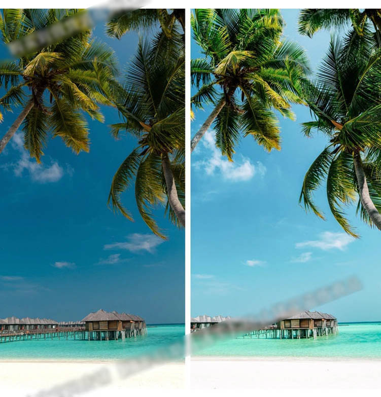 夏日海岛海边沙滩绿松石蓝色岛屿人像lr预设，适用于Lightroom/PS/手机版LR摄影后期照片调色滤镜