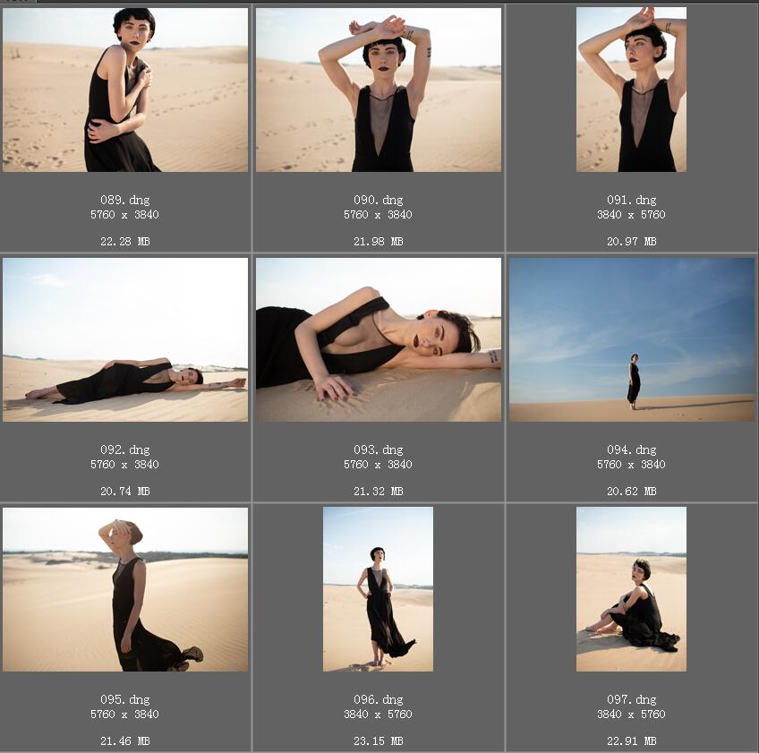 外国性感模特女孩沙漠内衣写真摄影作品raw未修人像原片