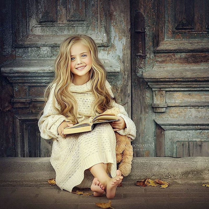 森系油画风格童话儿童人像肖像摄影作品欣赏，俄罗斯摄影师Anna bondardva作品集电子版图片素材