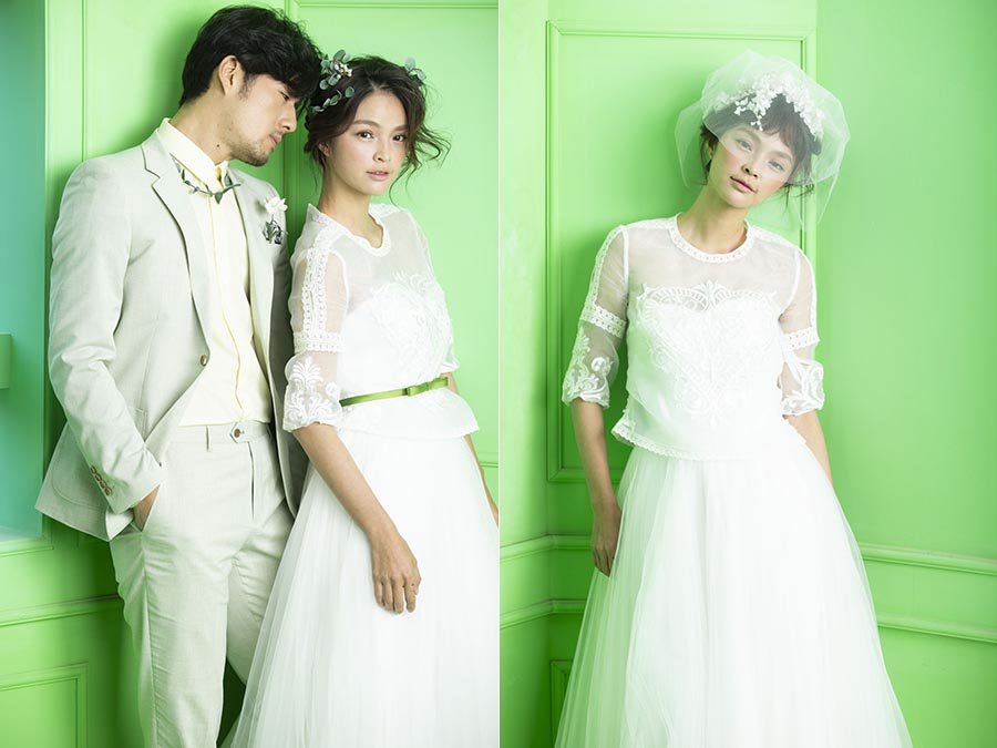 内景绿色墙面婚纱照raw未修原片，佳能相机cr2格式婚纱摄影原图练习素材